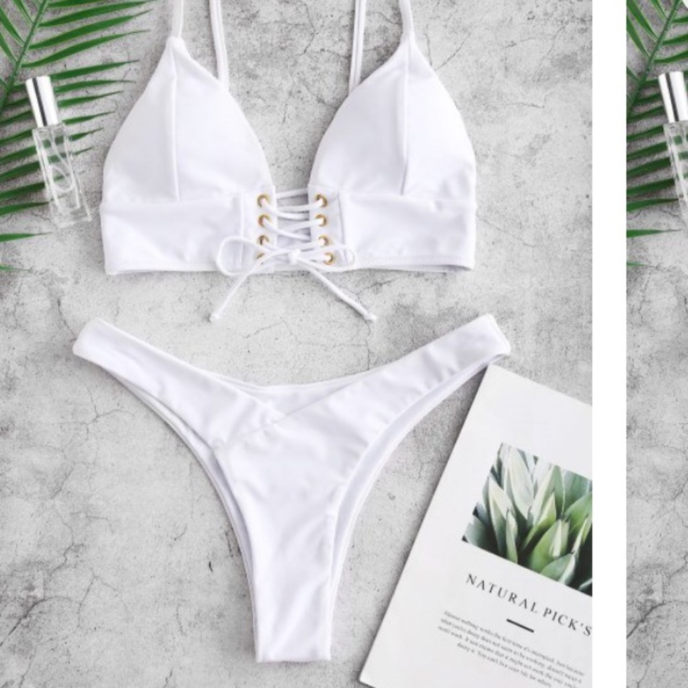 NWT Corset front lace-up bikini